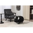 Harry the Cow Storage Ottoman with Long Black Fur Wood Frame