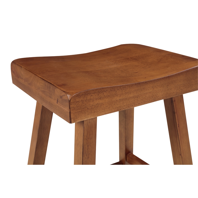Jackson 24in Saddle Barstool - Medium Oak finish