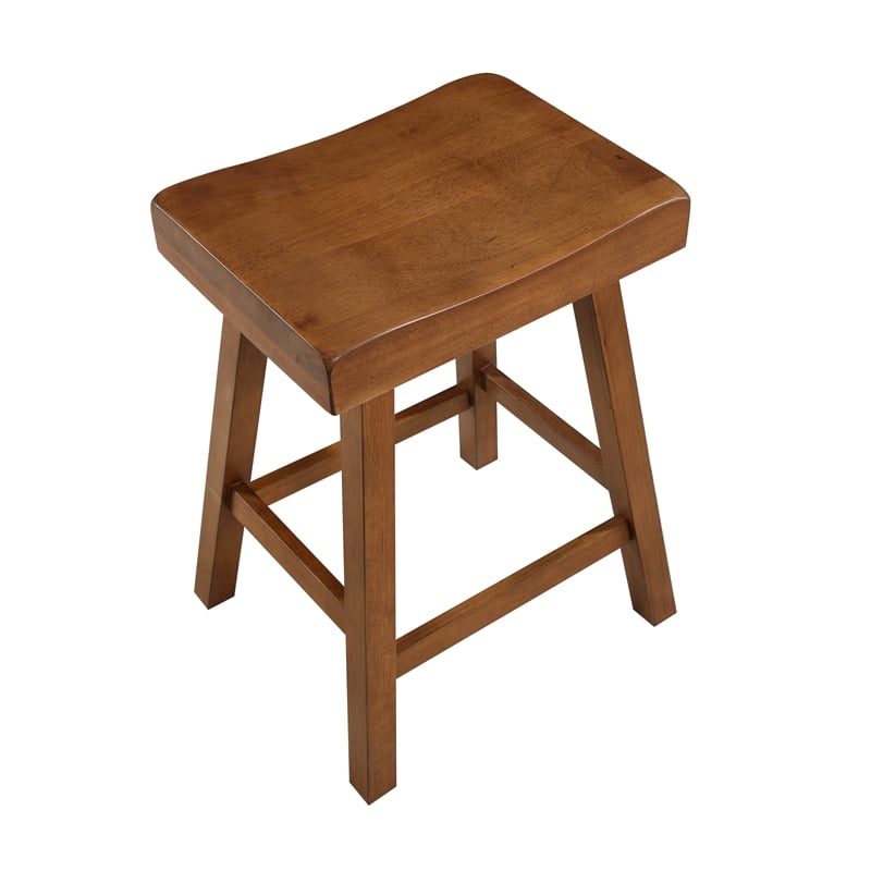 Jackson 24in Saddle Barstool - Medium Oak finish