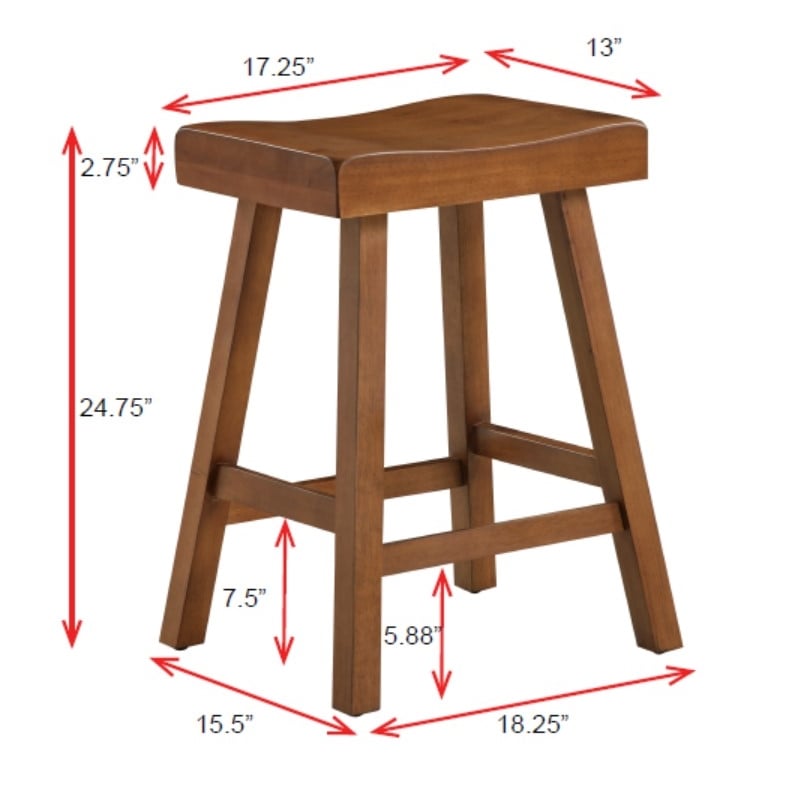 Jackson 24in Saddle Barstool - Medium Oak finish