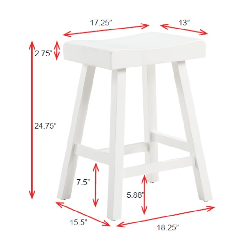 Jackson 24in Saddle Barstool -White