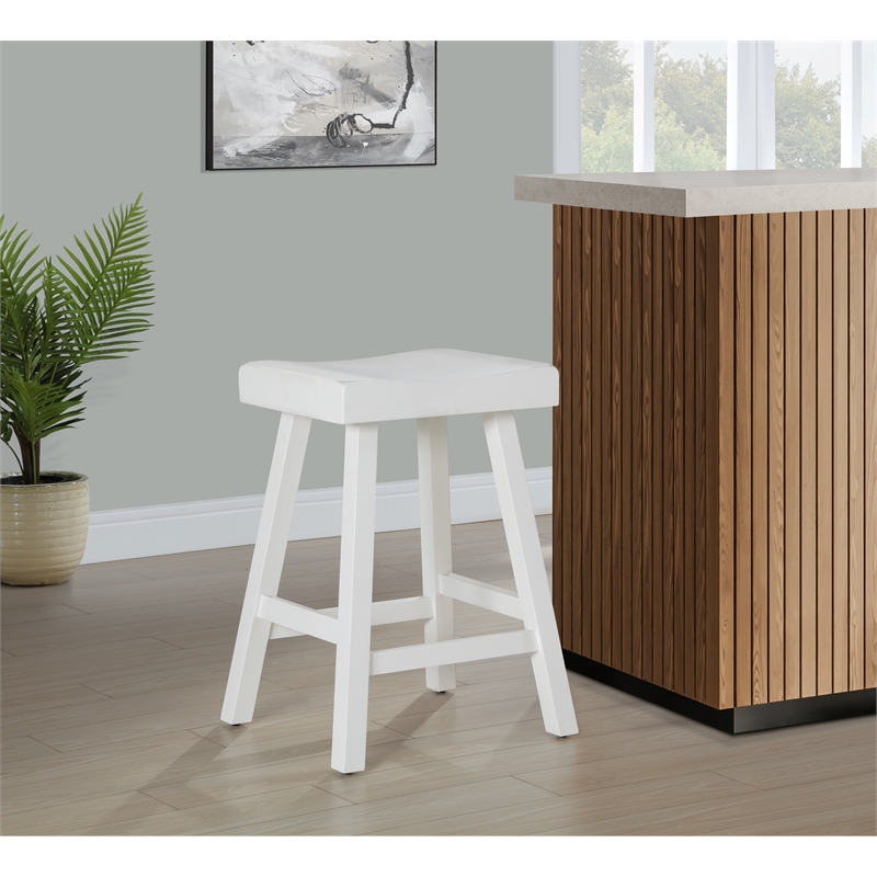 Jackson 24in Saddle Barstool -White