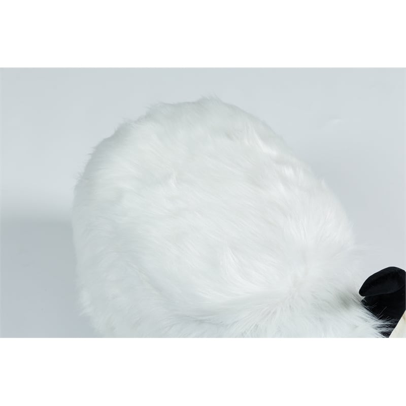 Home 2 Office Harry the Cow Storage Ottoman - White fur