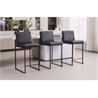 Home 2 Office London Stackable Barstool set of 3 Black Finish Stacking Modern