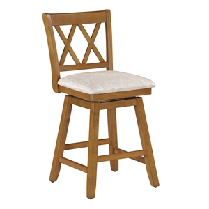 24&quot Brookline Swivel Counter Stool in Oak
