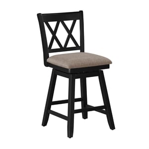 24&quot Brookline Swivel Counter Stool in Black