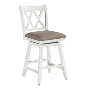 24&quot Brookline Swivel Counter Stool in White
