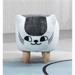 Home 2 Offie Cat Condo Pet House Kitten Shaped Storage Ottoman White and Grey Microfiber Fabric wood frame and feet
