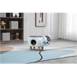 Home 2 Offie Cat Condo Pet House Kitten Shaped Storage Ottoman White and Grey Microfiber Fabric wood frame and feet