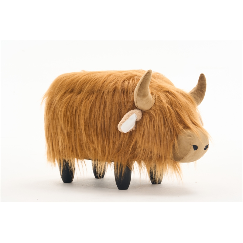 Home 2 Office Kids Highland Cow Animal Sorage Ottoman Stool