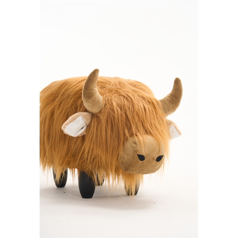 Home 2 Office Kids Highland Cow Animal Sorage Ottoman Stool