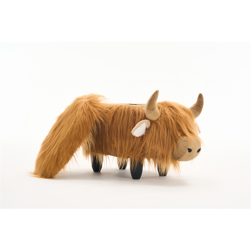 Home 2 Office Kids Highland Cow Animal Sorage Ottoman Stool