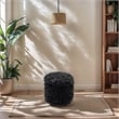 Home 2 Office Round Black Cow Fur Sorage Ottoman Stool