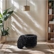 Home 2 Office Round Black Cow Fur Sorage Ottoman Stool