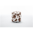 Home 2 Office Round Brown and White Cow Fur Sorage Ottoman Stool