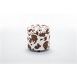 Home 2 Office Round Brown and White Cow Fur Sorage Ottoman Stool