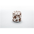 Home 2 Office Round Brown and White Cow Fur Sorage Ottoman Stool