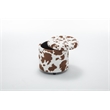 Home 2 Office Round Brown and White Cow Fur Sorage Ottoman Stool