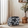 Home 2 Office Round Black and White Sorage Cow Print Storage Ottoman Stool