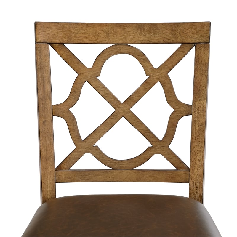 Home 2 Office 24in Walker Swivel Barstool in Medium Oak Finish