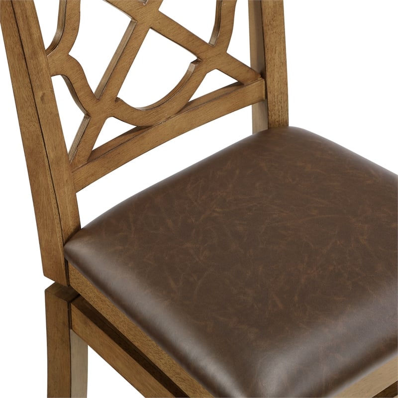 Home 2 Office 24in Walker Swivel Barstool in Medium Oak Finish