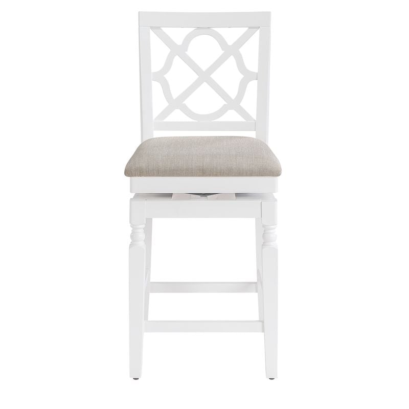 Home 2 Office 24in Walker Swivel Barstool in White