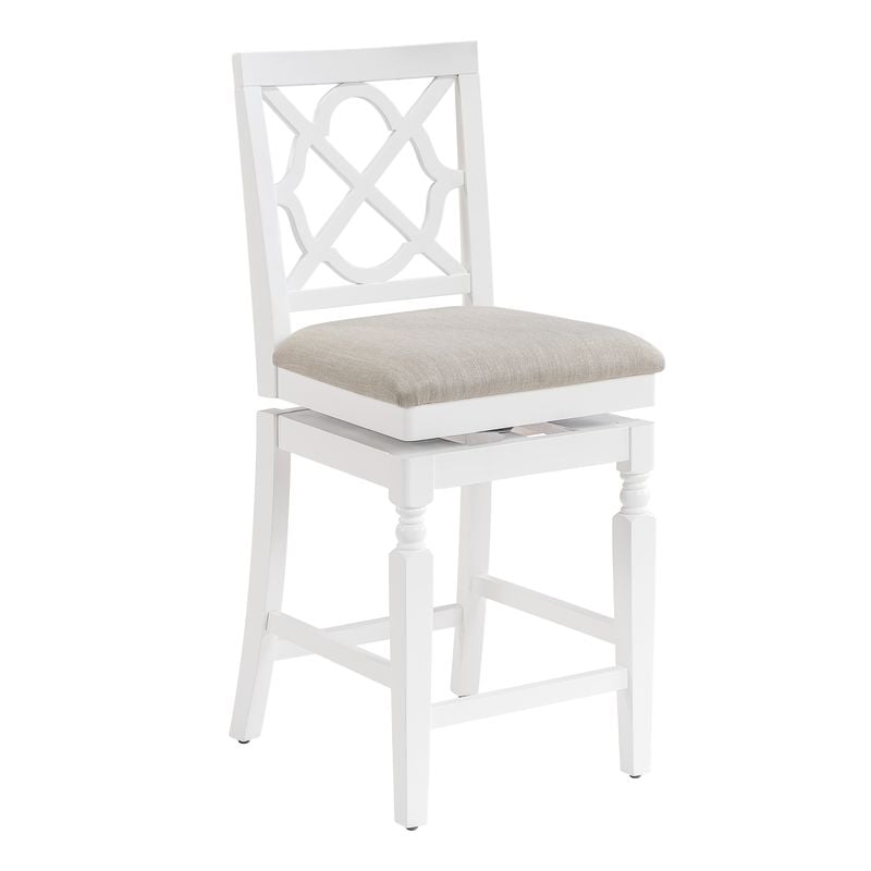 Home 2 Office 24in Walker Swivel Barstool in White