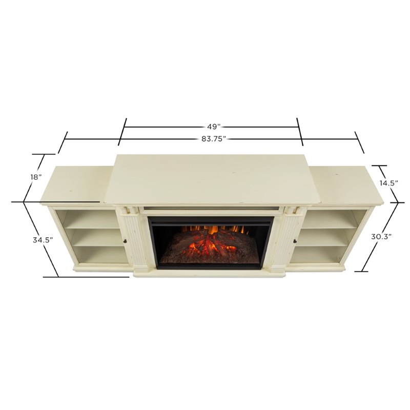 Real Flame Tracey 84" Fireplace TV Stand in Distressed