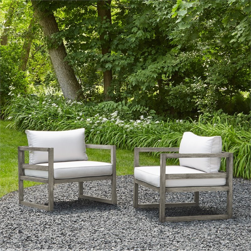 Real Flame Monaco Patio Chair In Brushed Antique White Set Of 2 Real Flame Monaco Patio Chair In Brushed Antique White Set Of 2