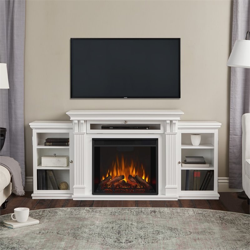 Real Flame Calie Tv Stand With Electric, Calie Entertainment Center Electric Fireplace In Dark Espresso By Real Flame