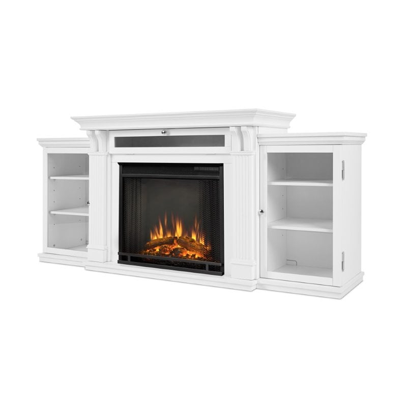 Real Flame Calie TV Stand with Electric Fireplace in White ...