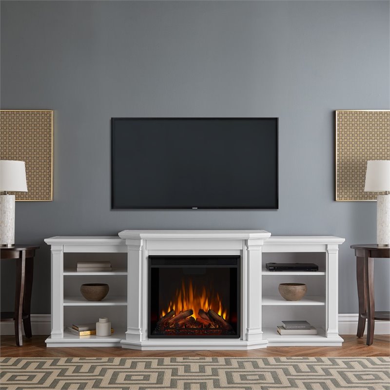 Real Flame Velmont Electric Fireplace Entertainment Unit in White