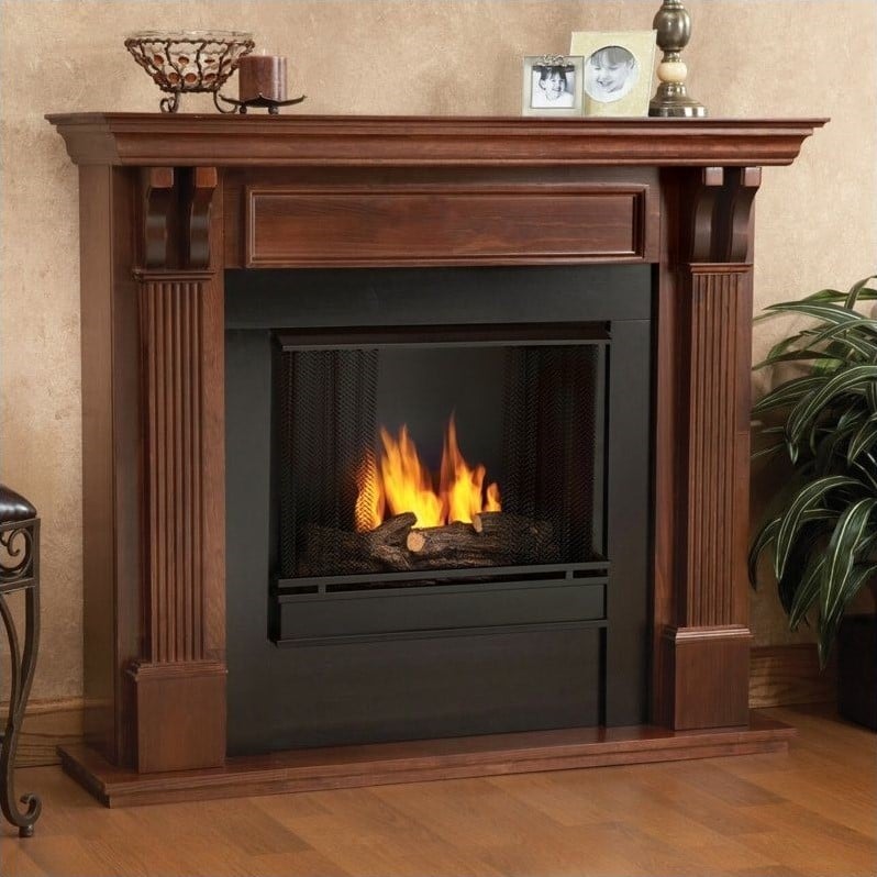 Real Flame Ashley Gel Fuel Fireplace in Mahogany Finish   7100 M