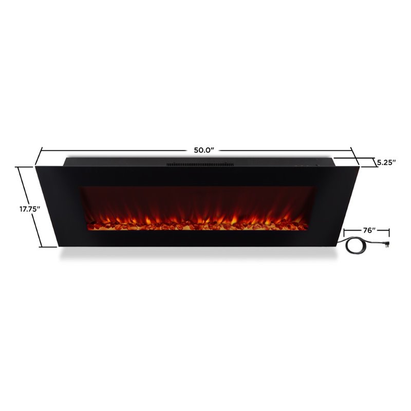 Real Flame DiNatale Wall Mounted Electric Fireplace in Black