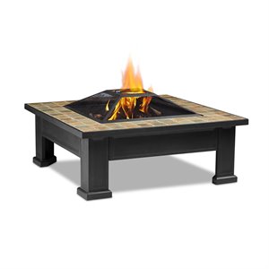 Real Flame Breckenridge Wood Burning Fire Pit in Black