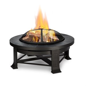Real Flame Edwards Wood Burning Fire Pit in Gray Tile