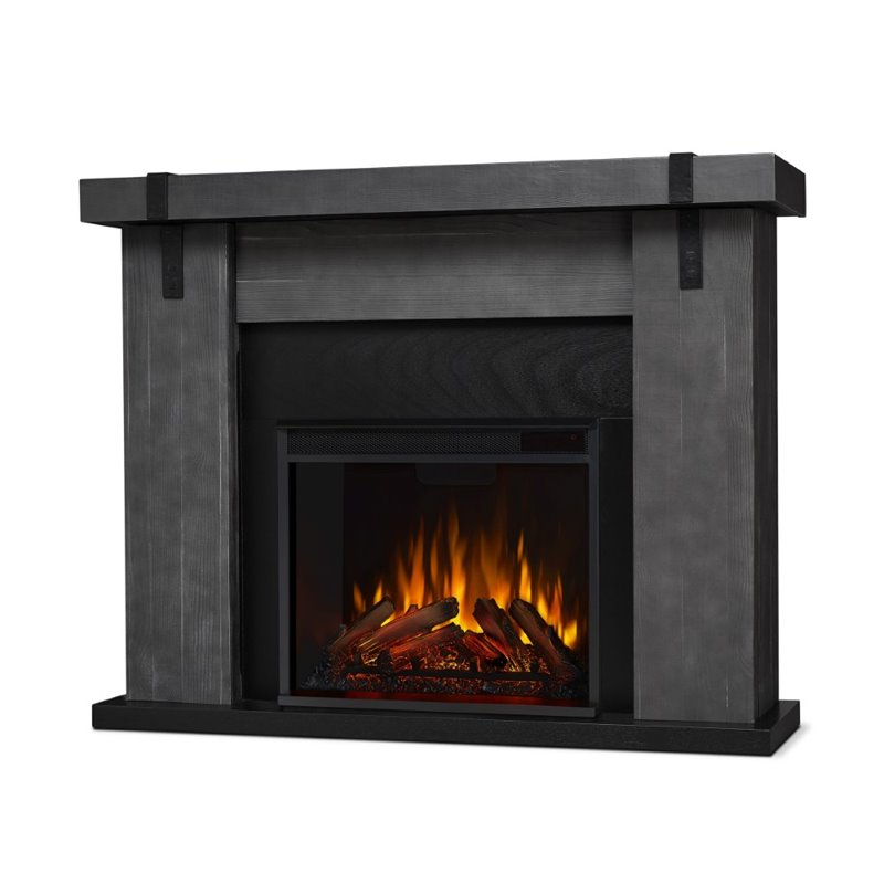 Real Flame Aspen Electric Fireplace in Gray Barnwood