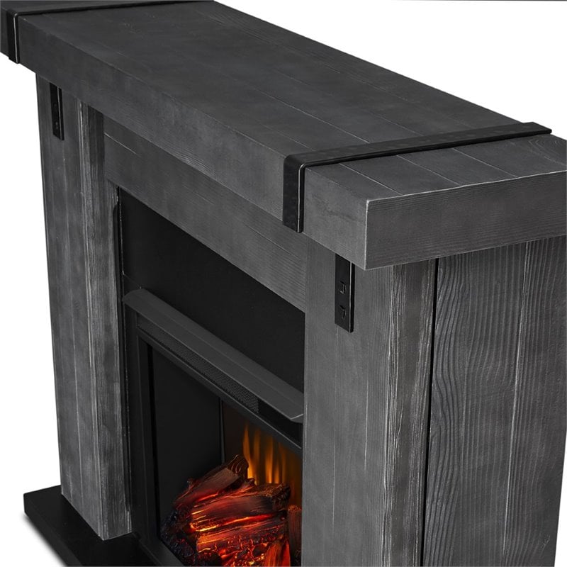 Real Flame Aspen Electric Fireplace in Gray Barnwood