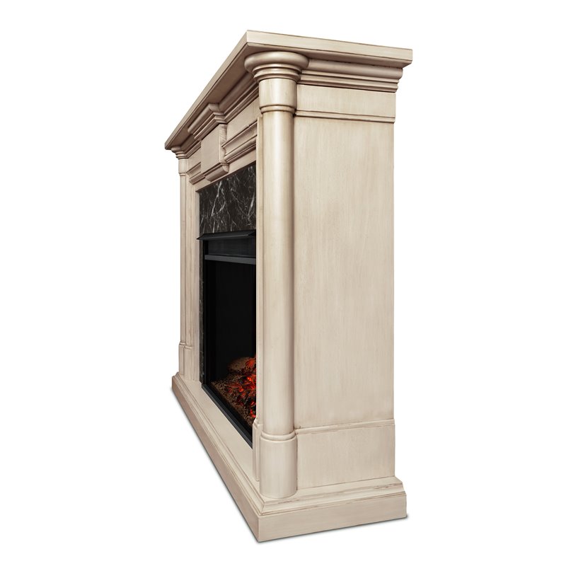 Real Flame Maxwell Grand Electric Fireplace In Whitewash 8030e Ww