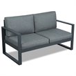 Real Flame Baltic Aluminum Patio Loveseat in Gray