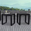 Real Flame Baltic Aluminum Patio End Table in Black (Set of 2)