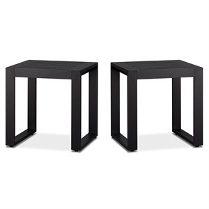 Real Flame Baltic Aluminum Patio End Table in Black (Set of 2)