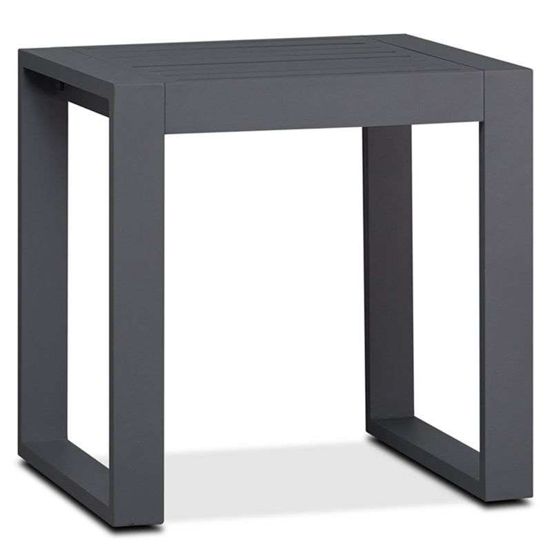 Real Flame Baltic Aluminum Patio End Table in Gray (Set of 2)