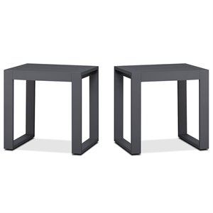 real flame baltic aluminum patio end table (set of 2)