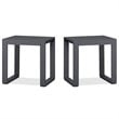 Real Flame Baltic Aluminum Patio End Table in Gray (Set of 2)