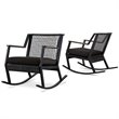 Real Flame Calvin Aluminum Patio Rocker in Black (Set of 2)