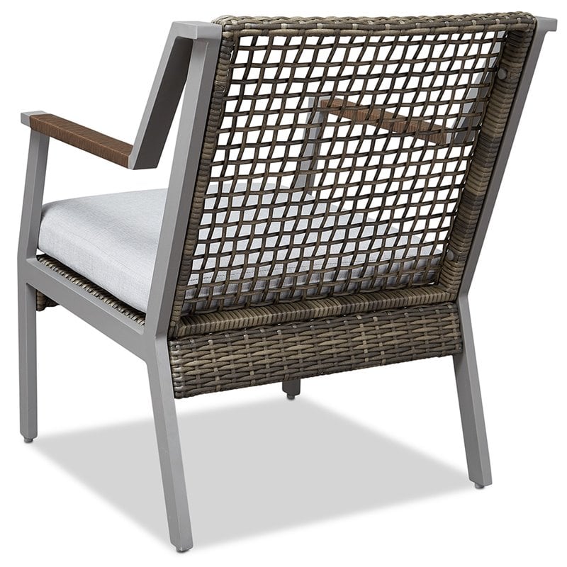 Real Flame Calvin Aluminum Patio Dining Arm Chair in Gray (Set of 2)