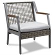 Real Flame Calvin Aluminum Patio Dining Arm Chair in Gray (Set of 2)