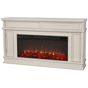 Real Flame Torrey Landscape Electric Fireplace in Bone White