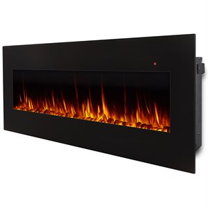 Real Flame Corretto 72&quot Wall Mounted Electric Fireplace in Black